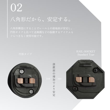 RAIL SOCKET STANDARD TYPE｜E26ライティングレールソケット