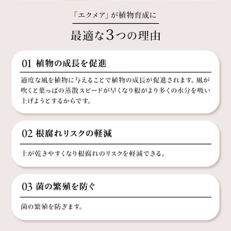 BARREL 小型送風機 植物育成 AECHMEA エクメア マットホワイト