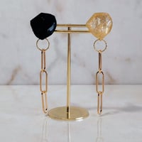 No.30STONE(Black×Gold)チェーンイヤリング