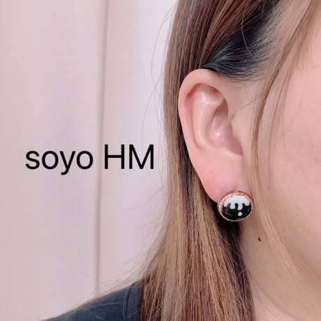 No.9壺垂れノンホールピアス小粒(ホワイト)