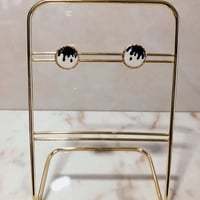 No.10壺垂れノンホールピアス小粒(ブラック)