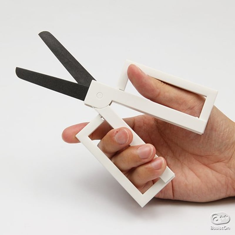 キャップがなくならないハサミ 大 ホワイト×レッド | AssistOn wa++gon