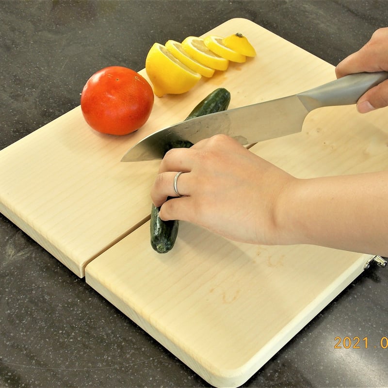 㐂.」 KITEN 折りたたみ式ヒノキまな板 包丁セット（折りたたみ