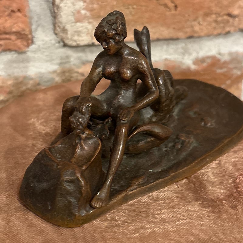 アンティーク デビル 悪魔&葡萄ニンフ ヴィエナブロンズ 置物 オブジェ