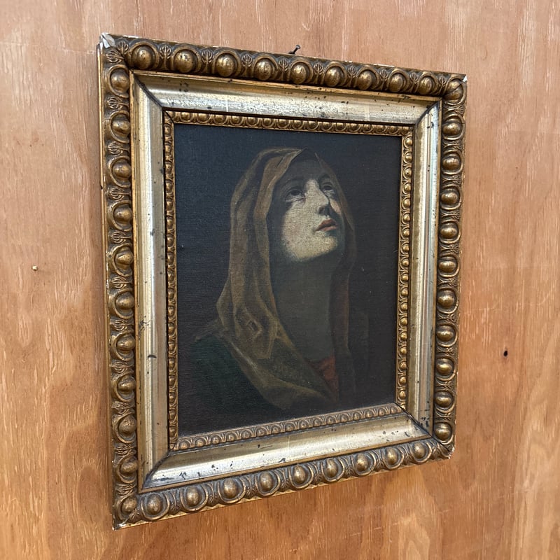 絵画　アンティーク　油彩画 アンティーク 天を見つめる 聖母マリア様 油絵 絵画 | UNHOLY