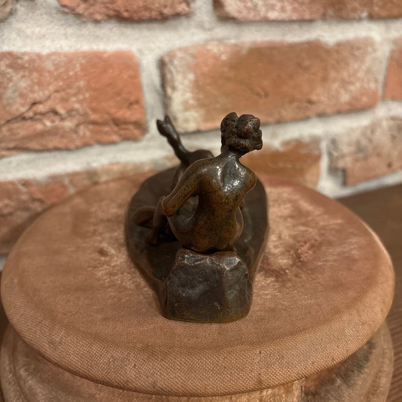 アンティーク デビル 悪魔&葡萄ニンフ ヴィエナブロンズ 置物 オブジェ