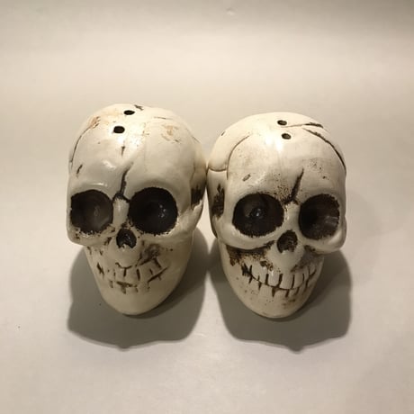 50'S★スカル★ソルト＆ペッパー★19★顎揺れ★ビンテージ★髑髏★骸骨★置物★ 50´S☆スカル☆ソルト＆ペッパー☆19☆顎揺れ☆ビンテージ