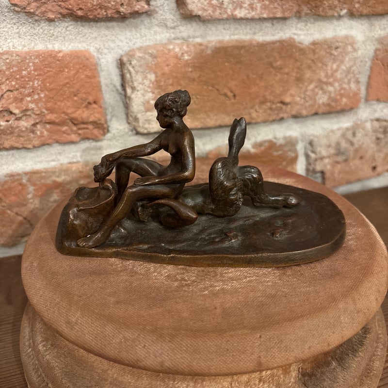 アンティーク デビル 悪魔&葡萄ニンフ ヴィエナブロンズ 置物 オブジェ