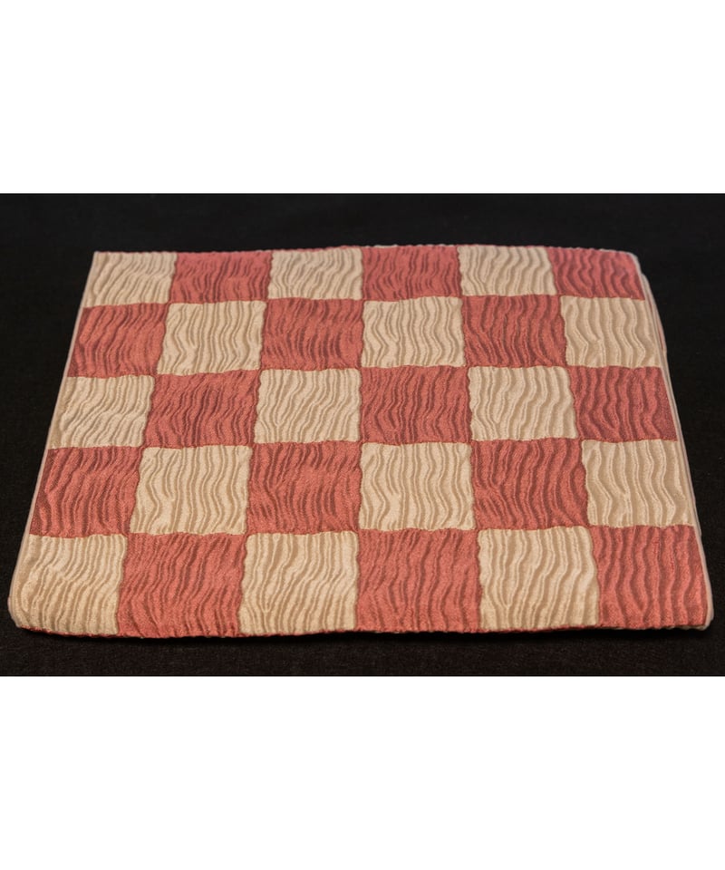 大人の兵児帯　創世舎 新品注文品【大人兵児帯】創世舎市松文様 白×銀白 | 京のキモノ