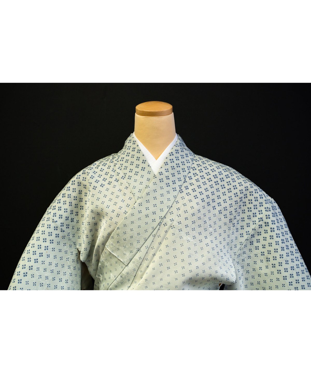 ノーブランド【丸洗い済・訪問着】梅鉢ドット柄/水色K10*大人 ノーブランド【丸洗い済・訪問着】梅鉢ドット柄/水色K10*大人