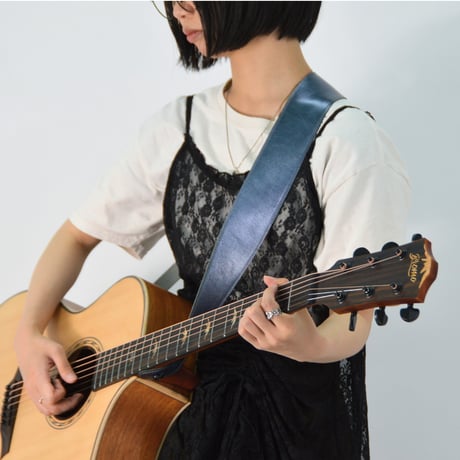 ギターストラップ【パール】：コバルトブルー
