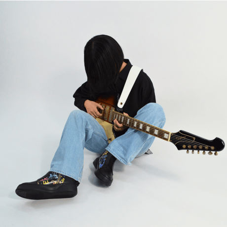 ギターストラップ【ステアハイド】：ホワイト