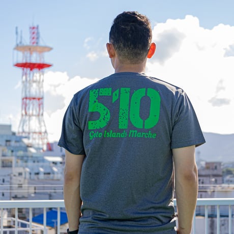 【オリジナル】No.01★五島列島マルシェ★半袖Tシャツ（510）（ミックスグレー／ネイビー）／五島列島マルシェ
