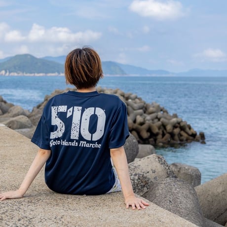 【オリジナル】No.01★五島列島マルシェ★半袖Tシャツ（510）（ミックスグレー／ネイビー）／五島列島マルシェ