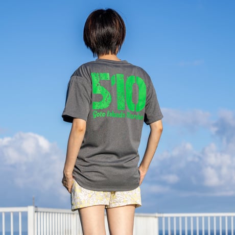 【オリジナル】No.01★五島列島マルシェ★半袖Tシャツ（510）（ミックスグレー／ネイビー）／五島列島マルシェ