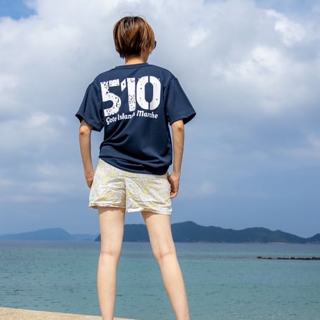 【オリジナル】No.01★五島列島マルシェ★半袖Tシャツ（510）（ミックスグレー／ネイビー）／五島列島マルシェ