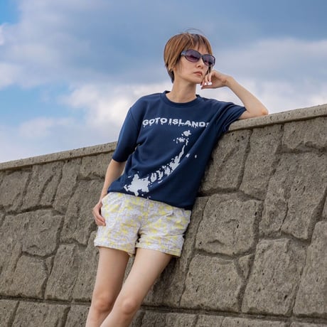 【オリジナル】No.01★五島列島マルシェ★半袖Tシャツ（510）（ミックスグレー／ネイビー）／五島列島マルシェ