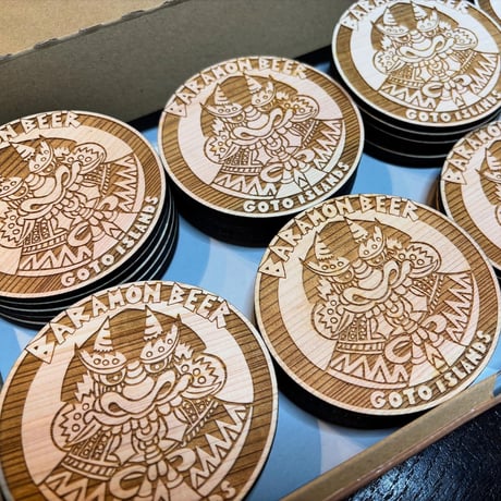 【オリジナル商品】バラモンビールコースター（木製）／五島列島マルシェ