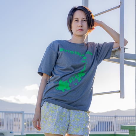 【オリジナル】No.01★五島列島マルシェ★半袖Tシャツ（510）（ミックスグレー／ネイビー）／五島列島マルシェ
