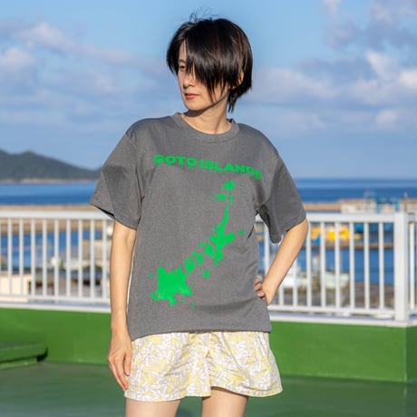 【オリジナル】No.01★五島列島マルシェ★半袖Tシャツ（510）（ミックスグレー／ネイビー）／五島列島マルシェ