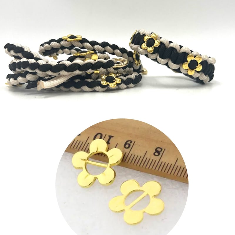 フラワーパーツ ゴールド50個 | パラコードクラフトｰRainbowｰ