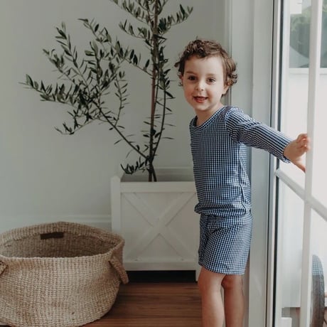 WILLOW SWIM / Harrison Set / Navy Gingham