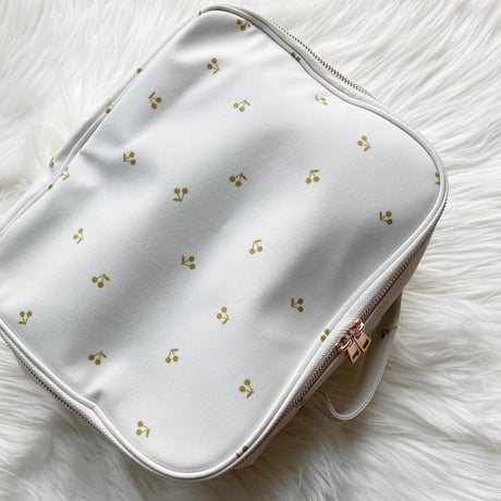 【Outlet商品】White×Gold Cherry Pouch