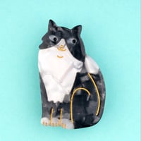 Coucou Suzette / Black & White Cat Hair Clip (黒白猫）