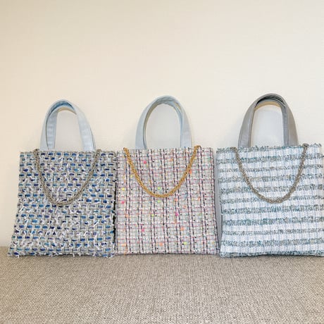 Tweed Otona Bag-Neon Blue