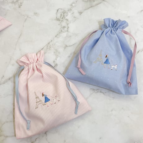 Embroidery Kinchaku (Paris & The Ballet)
