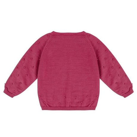 LES ENFANTINES  / Pompon Cardigan-Red