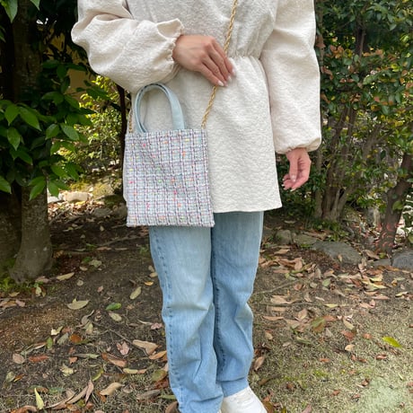 Tweed Otona Bag-Neon Blue