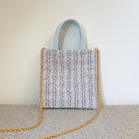 Tweed Otona Bag-Neon Blue
