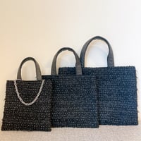 Tweed Otona Bag-Black＆White Dot