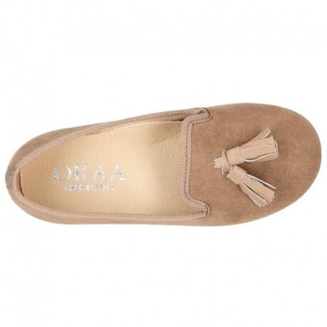 OKAASPAIN / Autumn winter canvas Ballet flats with tassels / PINK (ROSA)