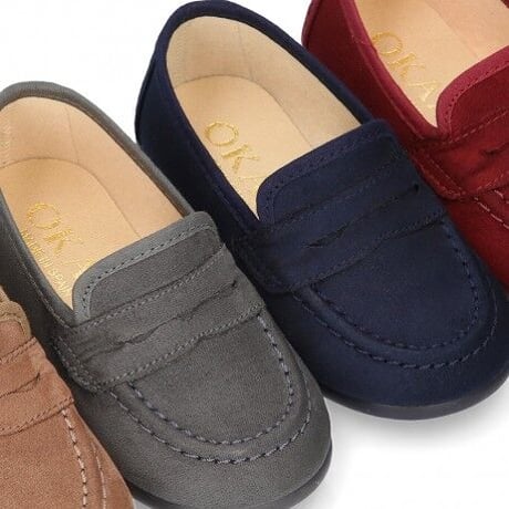 OKAASPAIN / Autumn winter canvas Moccasin shoes / GREY (GRIS)
