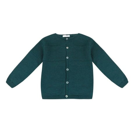 LES ENFANTINES  / Cardigan Mousse-Dark Green