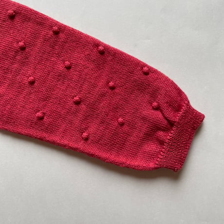 LES ENFANTINES  / Pompon Cardigan-Red