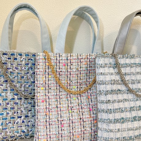 Tweed Otona Bag-Neon Blue