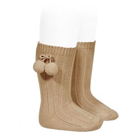 Condor/ Warm cotton rib knee socks with pompoms 326 (0.2.4.6)
