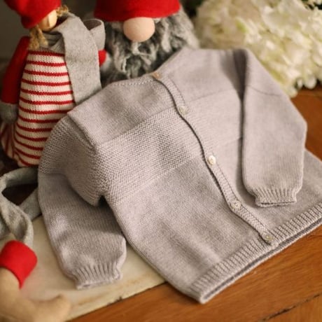 LES ENFANTINES / Cardigan Mousse-Gray