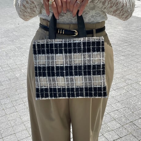 Tweed Otona Bag-Camel Check