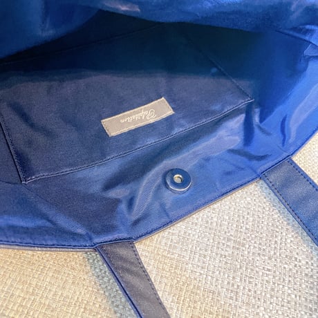 Tweed Otona Bag-Navy＆White Polka Dot