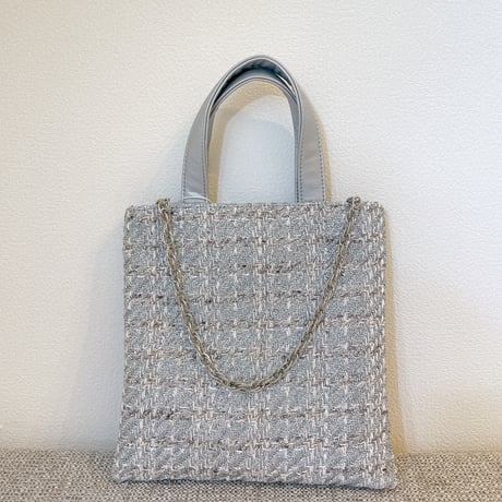 Tweed Otona Bag-Metalic Silver