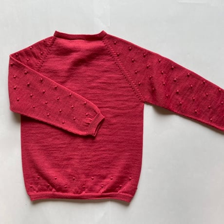 LES ENFANTINES  / Pompon Cardigan-Red