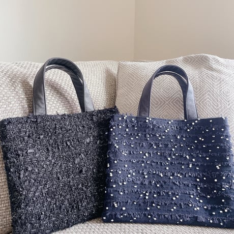 Tweed Otona Bag-Shiny Black