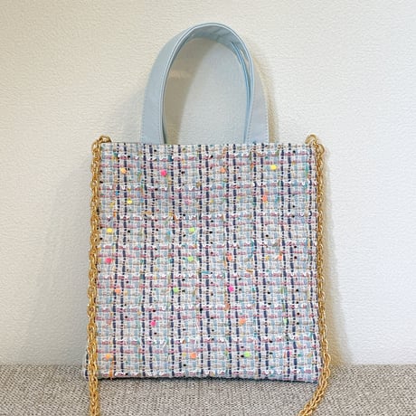 Tweed Otona Bag-Neon Blue