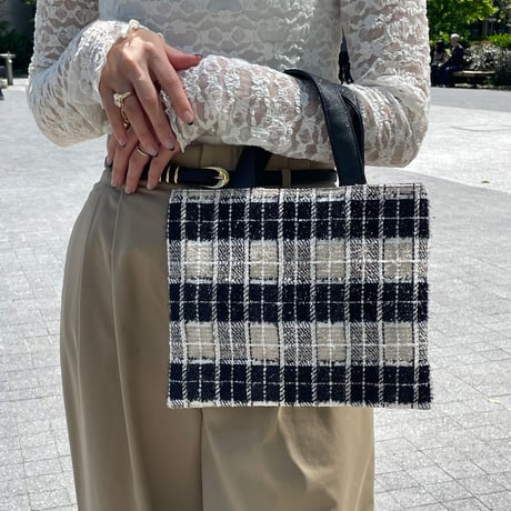 Tweed Otona Bag-Camel Check