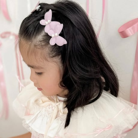 Little Marshmallow / Double Butterfly Clip // Soft Orchid