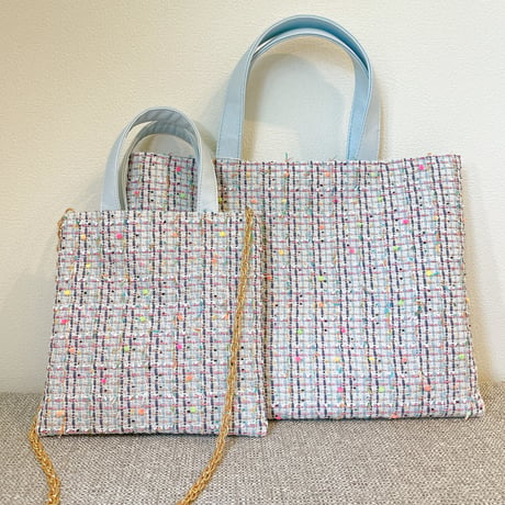 Tweed Otona Bag-Neon Blue